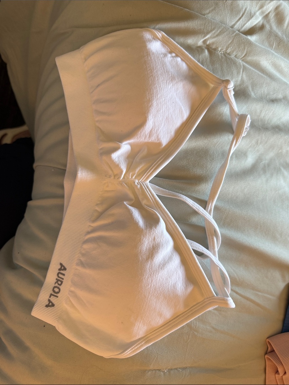 Aurola White Comfort Bralette with Elastic Support Band
